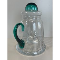 GRANDE BROCCA VETRO REFRIGERANTE PORTA GHIACCIO TRASPARENTE VERDE ACQUA 2,5L