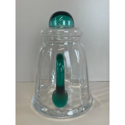 GRANDE BROCCA VETRO REFRIGERANTE PORTA GHIACCIO TRASPARENTE VERDE ACQUA 2,5L