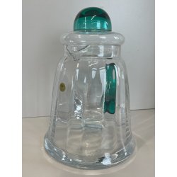 GRANDE BROCCA VETRO REFRIGERANTE PORTA GHIACCIO TRASPARENTE VERDE ACQUA 2,5L