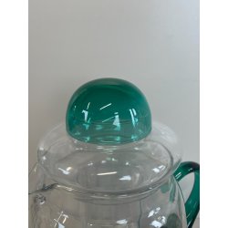 GRANDE BROCCA VETRO REFRIGERANTE PORTA GHIACCIO TRASPARENTE VERDE ACQUA 2,5L