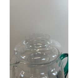 GRANDE BROCCA VETRO REFRIGERANTE PORTA GHIACCIO TRASPARENTE VERDE ACQUA 2,5L