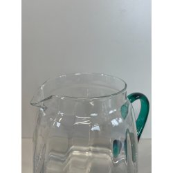 GRANDE BROCCA VETRO REFRIGERANTE PORTA GHIACCIO TRASPARENTE VERDE ACQUA 2,5L