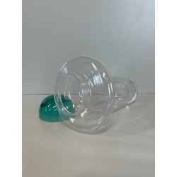 GRANDE BROCCA VETRO REFRIGERANTE PORTA GHIACCIO TRASPARENTE VERDE ACQUA 2,5L