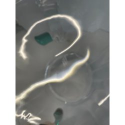 GRANDE BROCCA VETRO REFRIGERANTE PORTA GHIACCIO TRASPARENTE VERDE ACQUA 2,5L