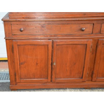 GRANDE ANTICA LIBRERIA ABETE MASSELLO EPOCA 1800 CREDENZA VETRINA CRISTALLIERA