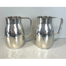 COPPIA BROCCHE BOCCALI GIO PONTI ANNI 50 CALDERONI ALPACCA MARTELLATO ARGENTATO