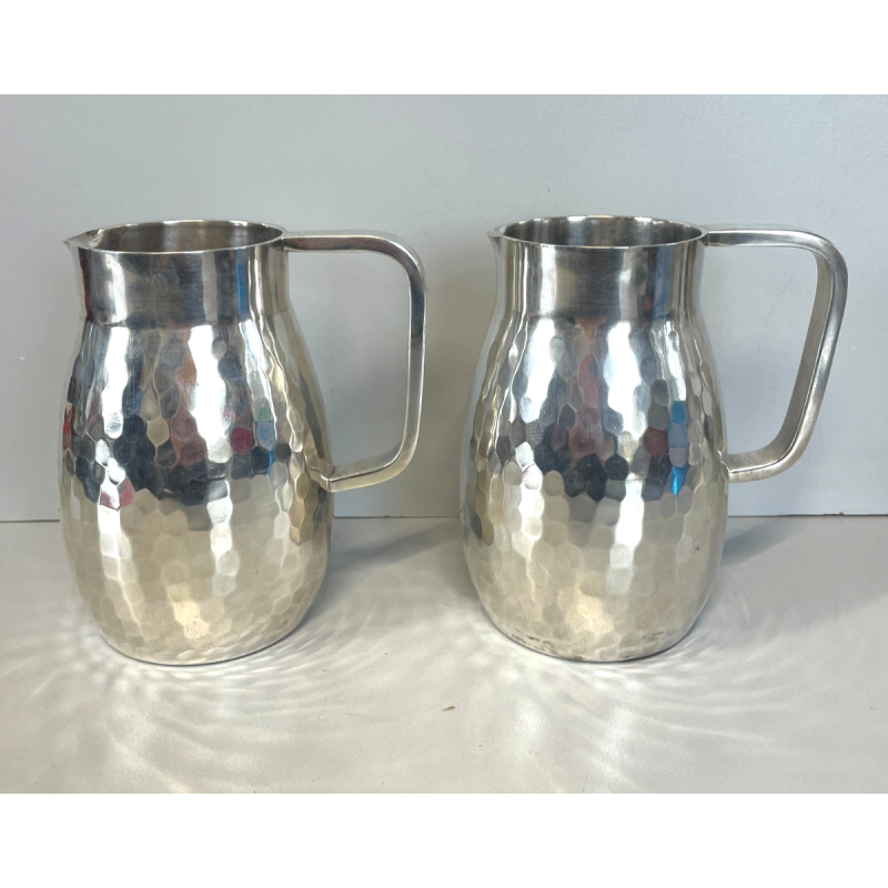 COPPIA BROCCHE BOCCALI GIO PONTI ANNI 50 CALDERONI ALPACCA MARTELLATO ARGENTATO