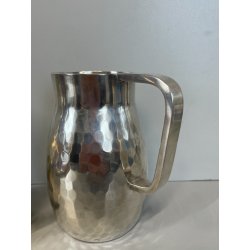 COPPIA BROCCHE BOCCALI GIO PONTI ANNI 50 CALDERONI ALPACCA MARTELLATO ARGENTATO