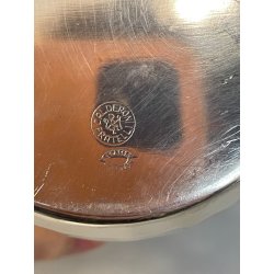 COPPIA BROCCHE BOCCALI GIO PONTI ANNI 50 CALDERONI ALPACCA MARTELLATO ARGENTATO