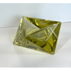 CIOTOLA POSACENERE VETRO MURANO SVUOTA TASCHE GIALLO ITALIA FORMA PIRAMIDALE