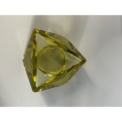 CIOTOLA POSACENERE VETRO MURANO SVUOTA TASCHE GIALLO ITALIA FORMA PIRAMIDALE