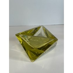 CIOTOLA POSACENERE VETRO MURANO SVUOTA TASCHE GIALLO ITALIA FORMA PIRAMIDALE