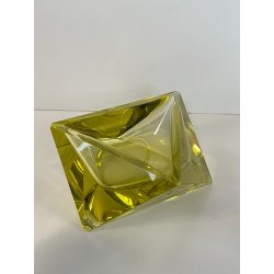 CIOTOLA POSACENERE VETRO MURANO SVUOTA TASCHE GIALLO ITALIA FORMA PIRAMIDALE