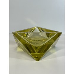 CIOTOLA POSACENERE VETRO MURANO SVUOTA TASCHE GIALLO ITALIA FORMA PIRAMIDALE