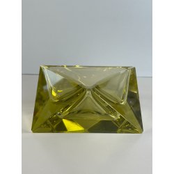 CIOTOLA POSACENERE VETRO MURANO SVUOTA TASCHE GIALLO ITALIA FORMA PIRAMIDALE
