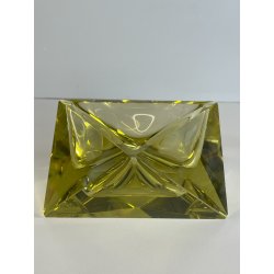 CIOTOLA POSACENERE VETRO MURANO SVUOTA TASCHE GIALLO ITALIA FORMA PIRAMIDALE