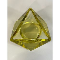 CIOTOLA POSACENERE VETRO MURANO SVUOTA TASCHE GIALLO ITALIA FORMA PIRAMIDALE