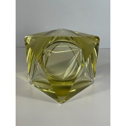 CIOTOLA POSACENERE VETRO MURANO SVUOTA TASCHE GIALLO ITALIA FORMA PIRAMIDALE