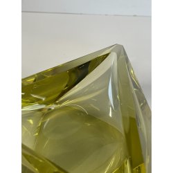 CIOTOLA POSACENERE VETRO MURANO SVUOTA TASCHE GIALLO ITALIA FORMA PIRAMIDALE