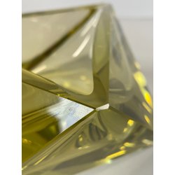 CIOTOLA POSACENERE VETRO MURANO SVUOTA TASCHE GIALLO ITALIA FORMA PIRAMIDALE