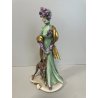 ANTICA FIGURA PORCELLANA CAPODIMONTE G. Cappè LADY WITH DOG NOBIL DONNA '900