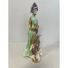 ANTICA FIGURA PORCELLANA CAPODIMONTE G. Cappè LADY WITH DOG NOBIL DONNA '900