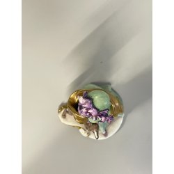 ANTICA FIGURA PORCELLANA CAPODIMONTE G. Cappè LADY WITH DOG NOBIL DONNA '900