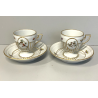 ANTICA COPPIA TAZZE caffè tè PORCELLANA HEREND ANNI 60 DECORO ROTHSCHILD 4985