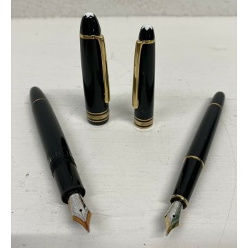 PARURE 2 PENNA STILOGRAFICA MONTBLANC 14k GERMANY MEISTERSTUCK 146 VINTAGE NERE