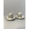 ANTICA COPPIA TAZZE caffè tè PORCELLANA HEREND ANNI 60 DECORO ROTHSCHILD 4985