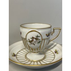 ANTICA COPPIA TAZZE caffè tè PORCELLANA HEREND ANNI 60 DECORO ROTHSCHILD 4985