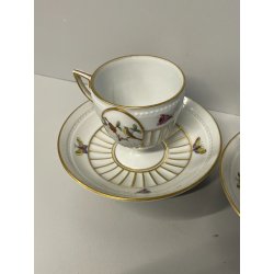 ANTICA COPPIA TAZZE caffè tè PORCELLANA HEREND ANNI 60 DECORO ROTHSCHILD 4985