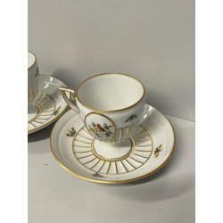 ANTICA COPPIA TAZZE caffè tè PORCELLANA HEREND ANNI 60 DECORO ROTHSCHILD 4985
