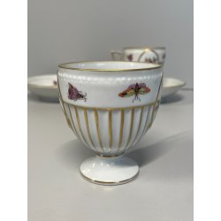 ANTICA COPPIA TAZZE caffè tè PORCELLANA HEREND ANNI 60 DECORO ROTHSCHILD 4985