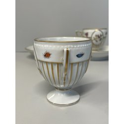 ANTICA COPPIA TAZZE caffè tè PORCELLANA HEREND ANNI 60 DECORO ROTHSCHILD 4985