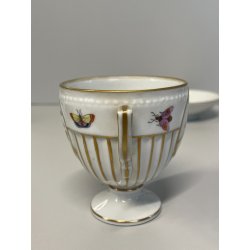 ANTICA COPPIA TAZZE caffè tè PORCELLANA HEREND ANNI 60 DECORO ROTHSCHILD 4985