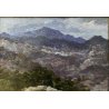 ANTICO DIPINTO OLIO Ferdinando Bialetti PAESAGGIO ALPINO MONTAGNA BOZZETTO 1926