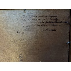 ANTICO DIPINTO OLIO Ferdinando Bialetti PAESAGGIO ALPINO MONTAGNA BOZZETTO 1926