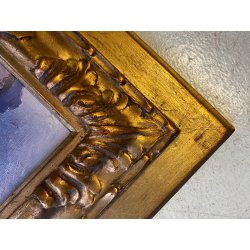 ANTICO DIPINTO OLIO Ferdinando Bialetti PAESAGGIO ALPINO MONTAGNA BOZZETTO 1926