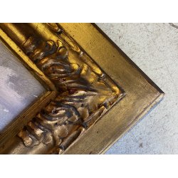 ANTICO DIPINTO OLIO Ferdinando Bialetti PAESAGGIO ALPINO MONTAGNA BOZZETTO 1926