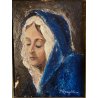 DIPINTO OLIO P. Rampoldi RITRATTO MADONNA VERGINE MARIA MATERICO RELIGIOSO '900