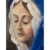 DIPINTO OLIO P. Rampoldi RITRATTO MADONNA VERGINE MARIA MATERICO RELIGIOSO '900