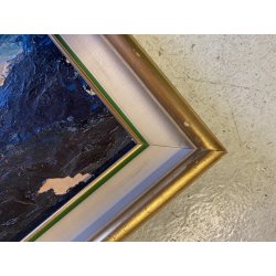 DIPINTO OLIO P. Rampoldi RITRATTO MADONNA VERGINE MARIA MATERICO RELIGIOSO '900