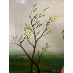 RITRATTO DIPINTO OLIO TELA Luigi Immediata NUDO FEMMINILE SFONDO SURREALE '900