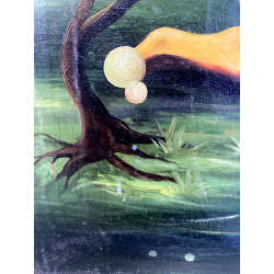 RITRATTO DIPINTO OLIO TELA Luigi Immediata NUDO FEMMINILE SFONDO SURREALE '900