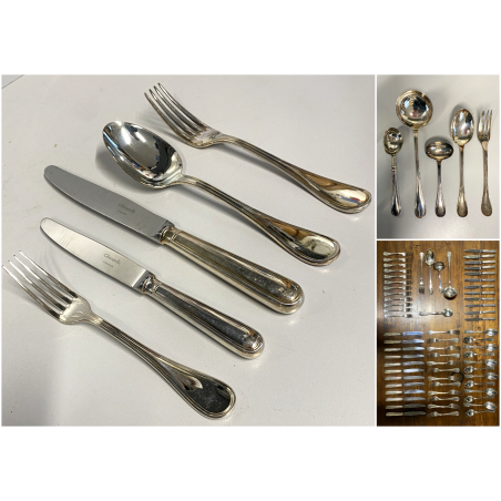 SERVIZIO POSATE 12 pers  Christofle Albi METALLO ARGENTATO LUXURY CURTLERY '70