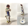 STATUINA VINTAGE FIGURA DAMA CAPPELLO PORCELLANA Meissen 1964 COLLEZIONE 8,5cm7h