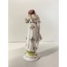STATUINA VINTAGE FIGURA DAMA CAPPELLO PORCELLANA Meissen 1964 COLLEZIONE 8,5cm7h