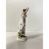 STATUINA VINTAGE FIGURA DAMA CAPPELLO PORCELLANA Meissen 1964 COLLEZIONE 8,5cm7h
