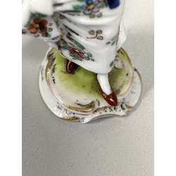 STATUINA VINTAGE FIGURA DAMA CAPPELLO PORCELLANA Meissen 1964 COLLEZIONE 8,5cm7h